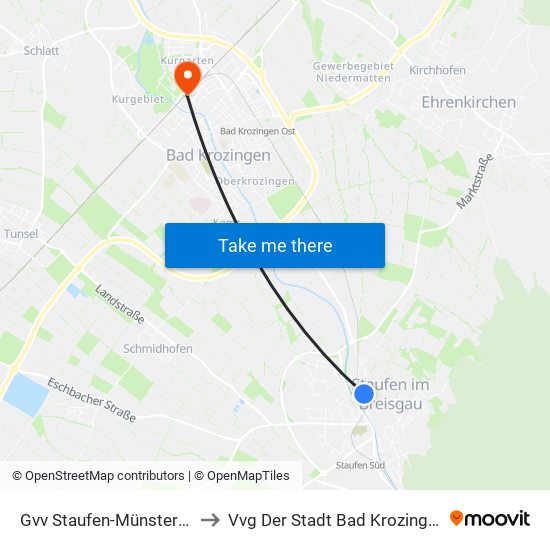 Gvv Staufen-Münstertal to Vvg Der Stadt Bad Krozingen map