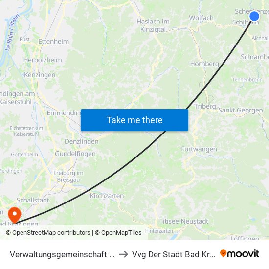 Verwaltungsgemeinschaft Schiltach to Vvg Der Stadt Bad Krozingen map