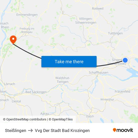 Steißlingen to Vvg Der Stadt Bad Krozingen map