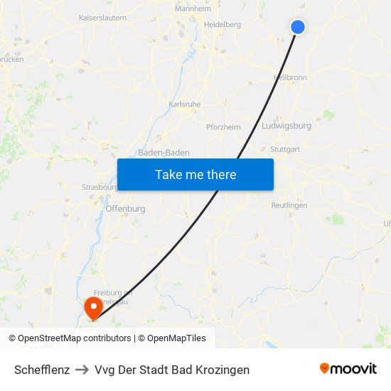 Schefflenz to Vvg Der Stadt Bad Krozingen map