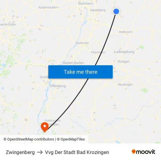 Zwingenberg to Vvg Der Stadt Bad Krozingen map