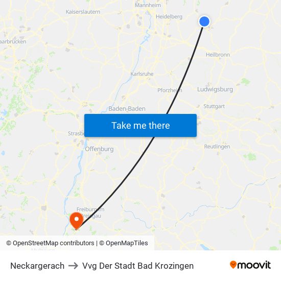 Neckargerach to Vvg Der Stadt Bad Krozingen map