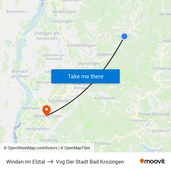 Winden Im Elztal to Vvg Der Stadt Bad Krozingen map