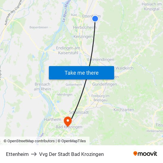 Ettenheim to Vvg Der Stadt Bad Krozingen map