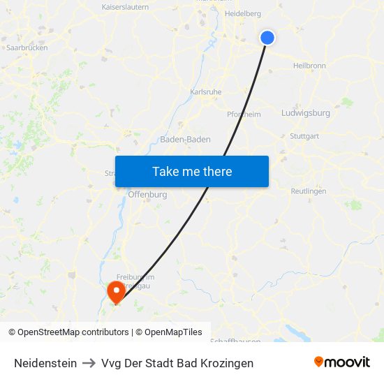 Neidenstein to Vvg Der Stadt Bad Krozingen map