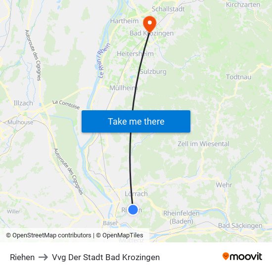 Riehen to Vvg Der Stadt Bad Krozingen map