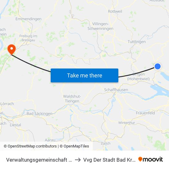 Verwaltungsgemeinschaft Stockach to Vvg Der Stadt Bad Krozingen map