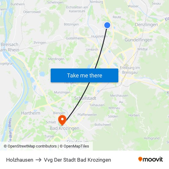 Holzhausen to Vvg Der Stadt Bad Krozingen map