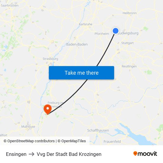 Ensingen to Vvg Der Stadt Bad Krozingen map