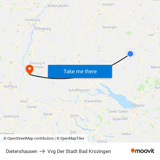 Dietershausen to Vvg Der Stadt Bad Krozingen map