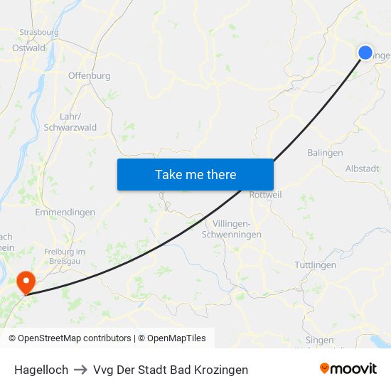 Hagelloch to Vvg Der Stadt Bad Krozingen map