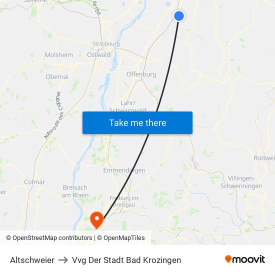 Altschweier to Vvg Der Stadt Bad Krozingen map