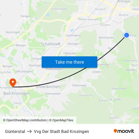 Günterstal to Vvg Der Stadt Bad Krozingen map