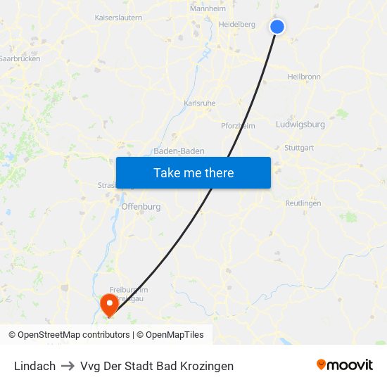 Lindach to Vvg Der Stadt Bad Krozingen map