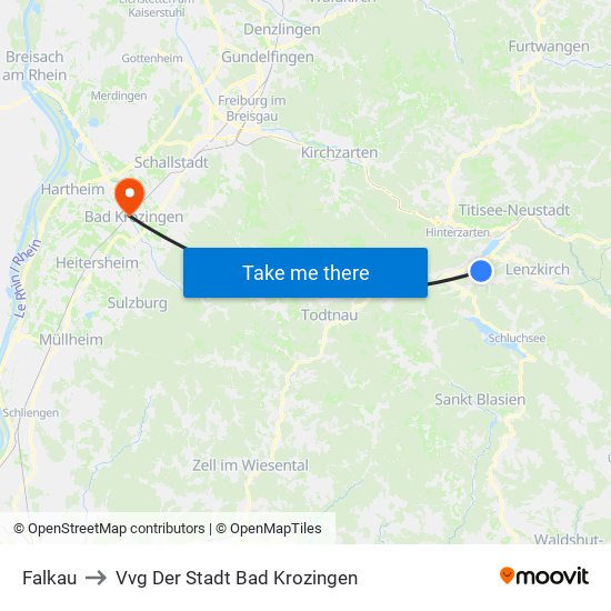 Falkau to Vvg Der Stadt Bad Krozingen map