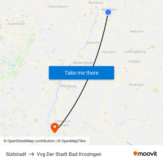 Südstadt to Vvg Der Stadt Bad Krozingen map