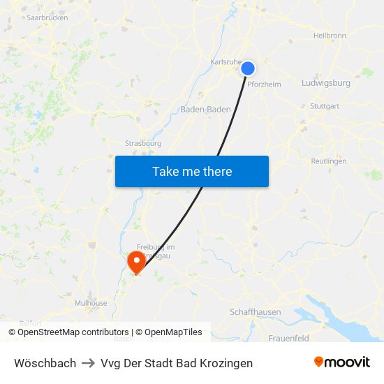 Wöschbach to Vvg Der Stadt Bad Krozingen map