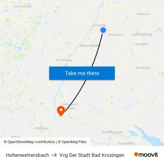 Hohenwettersbach to Vvg Der Stadt Bad Krozingen map