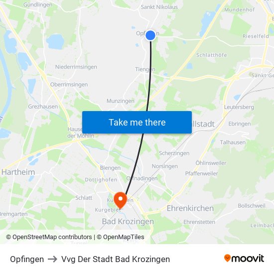 Opfingen to Vvg Der Stadt Bad Krozingen map