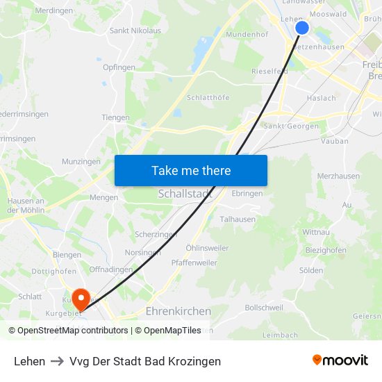 Lehen to Vvg Der Stadt Bad Krozingen map