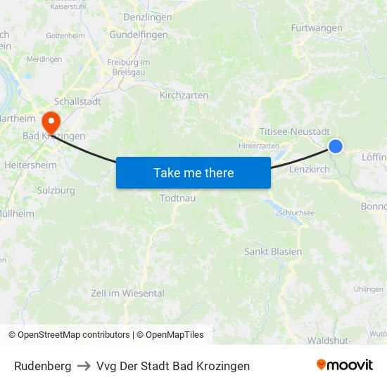 Rudenberg to Vvg Der Stadt Bad Krozingen map