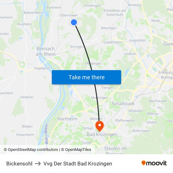 Bickensohl to Vvg Der Stadt Bad Krozingen map