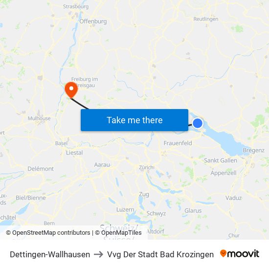 Dettingen-Wallhausen to Vvg Der Stadt Bad Krozingen map