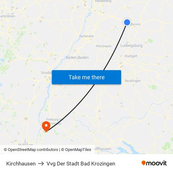 Kirchhausen to Vvg Der Stadt Bad Krozingen map