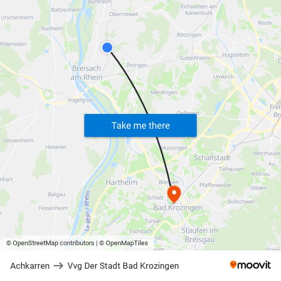 Achkarren to Vvg Der Stadt Bad Krozingen map
