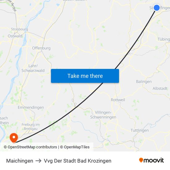 Maichingen to Vvg Der Stadt Bad Krozingen map