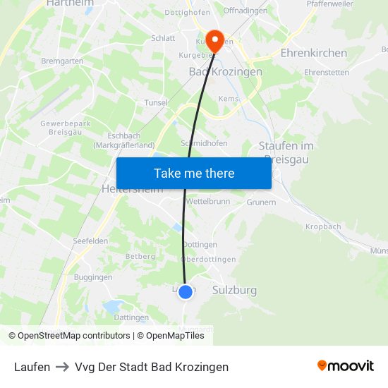 Laufen to Vvg Der Stadt Bad Krozingen map