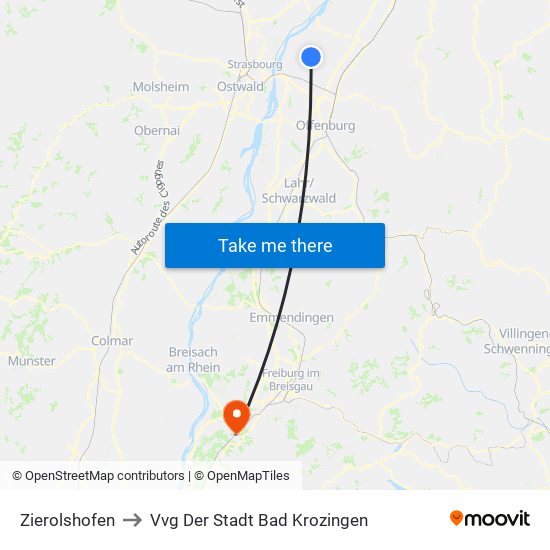 Zierolshofen to Vvg Der Stadt Bad Krozingen map