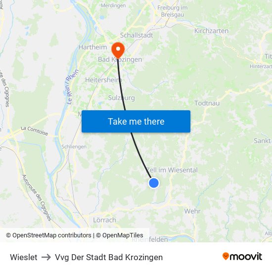 Wieslet to Vvg Der Stadt Bad Krozingen map