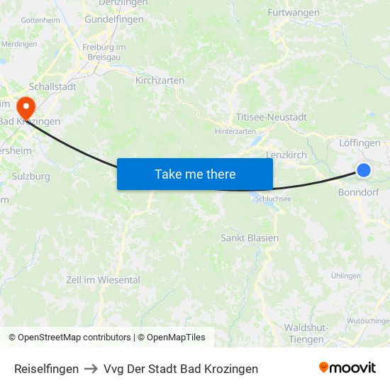 Reiselfingen to Vvg Der Stadt Bad Krozingen map