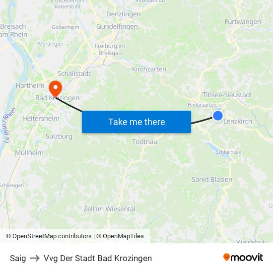 Saig to Vvg Der Stadt Bad Krozingen map