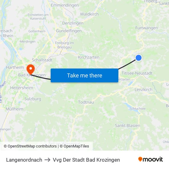 Langenordnach to Vvg Der Stadt Bad Krozingen map