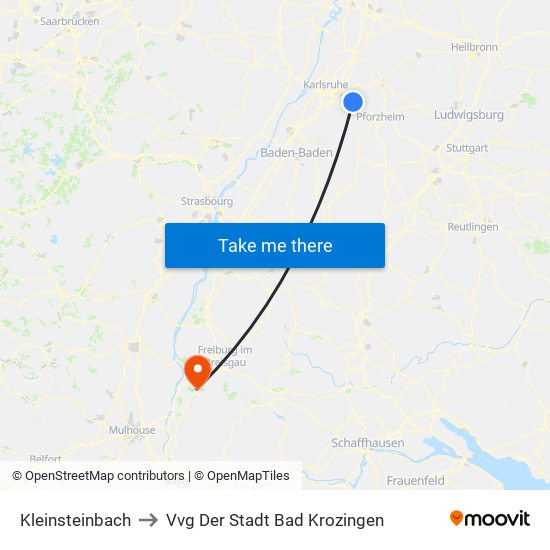 Kleinsteinbach to Vvg Der Stadt Bad Krozingen map