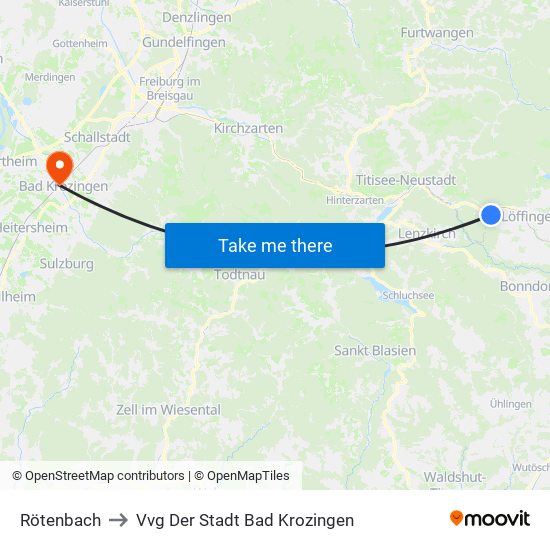 Rötenbach to Vvg Der Stadt Bad Krozingen map