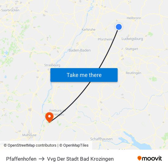 Pfaffenhofen to Vvg Der Stadt Bad Krozingen map