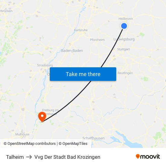Talheim to Vvg Der Stadt Bad Krozingen map