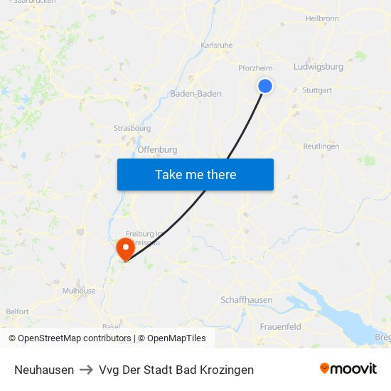 Neuhausen to Vvg Der Stadt Bad Krozingen map