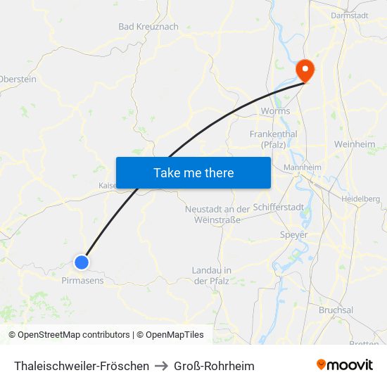 Thaleischweiler-Fröschen to Groß-Rohrheim map