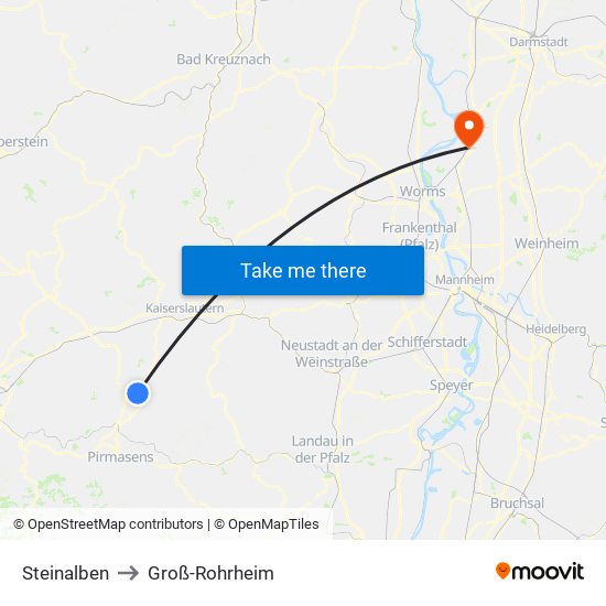 Steinalben to Groß-Rohrheim map