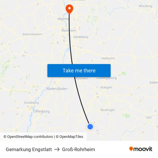 Gemarkung Engstlatt to Groß-Rohrheim map