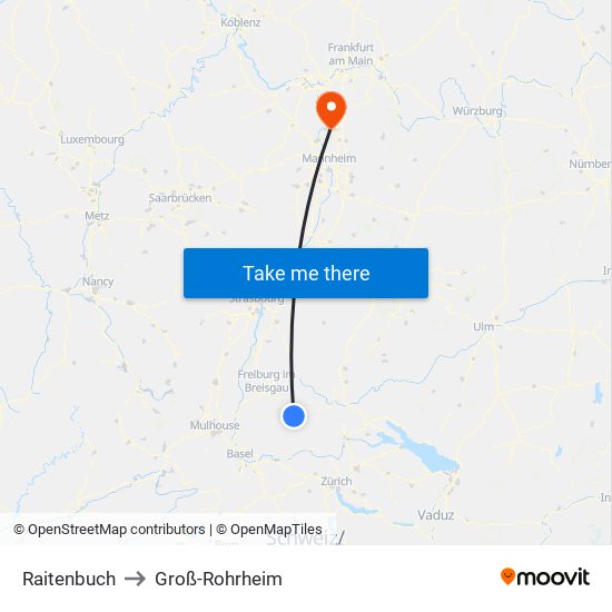 Raitenbuch to Groß-Rohrheim map