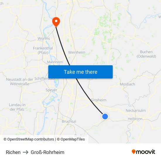 Richen to Groß-Rohrheim map