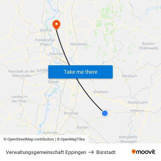 Verwaltungsgemeinschaft Eppingen to Bürstadt map