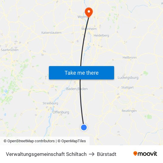 Verwaltungsgemeinschaft Schiltach to Bürstadt map