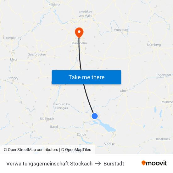 Verwaltungsgemeinschaft Stockach to Bürstadt map