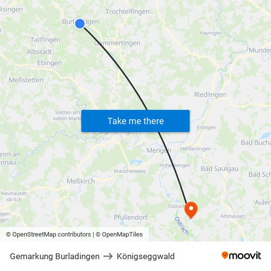 Gemarkung Burladingen to Königseggwald map